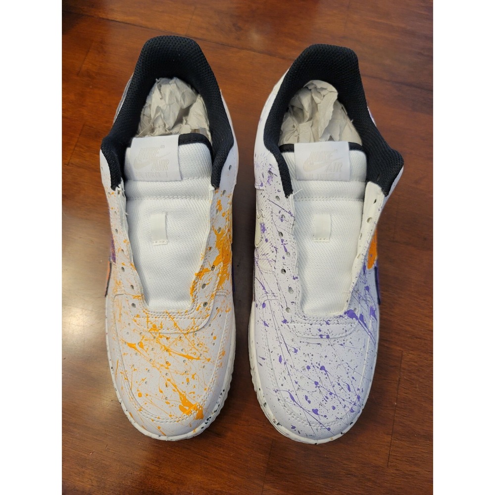 CUSTOM ART Nike Air Force 1 Crater NN White Speckled Light Bone DH8083-100 SZ 9